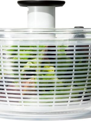 OXO Good Grips Salad Spinner | Lettuce Spinner | Fruit Washer | Fruit Washing Bowl with Strainer | Vegetable Cleaner | Salad Cleaner | Lettuce Washer | 6.22 Quart Capacity