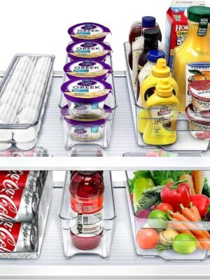 Sorbus Fridge Bins and Freezer Bins Refrigerator Organizer Stackable Food Storage Containers BPA-Free Drawer Organizers for Refrigerator Freezer and Pantry