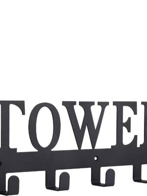 Over The Door Hooks, Towel Holder for Bathroom, Door Mount Towel Rack Towel Hooks for Bedroom Beach Towels Bathrobe Wall Mount Hang on The Door Cabinet Cupboard Metal Sandblasted (Black)